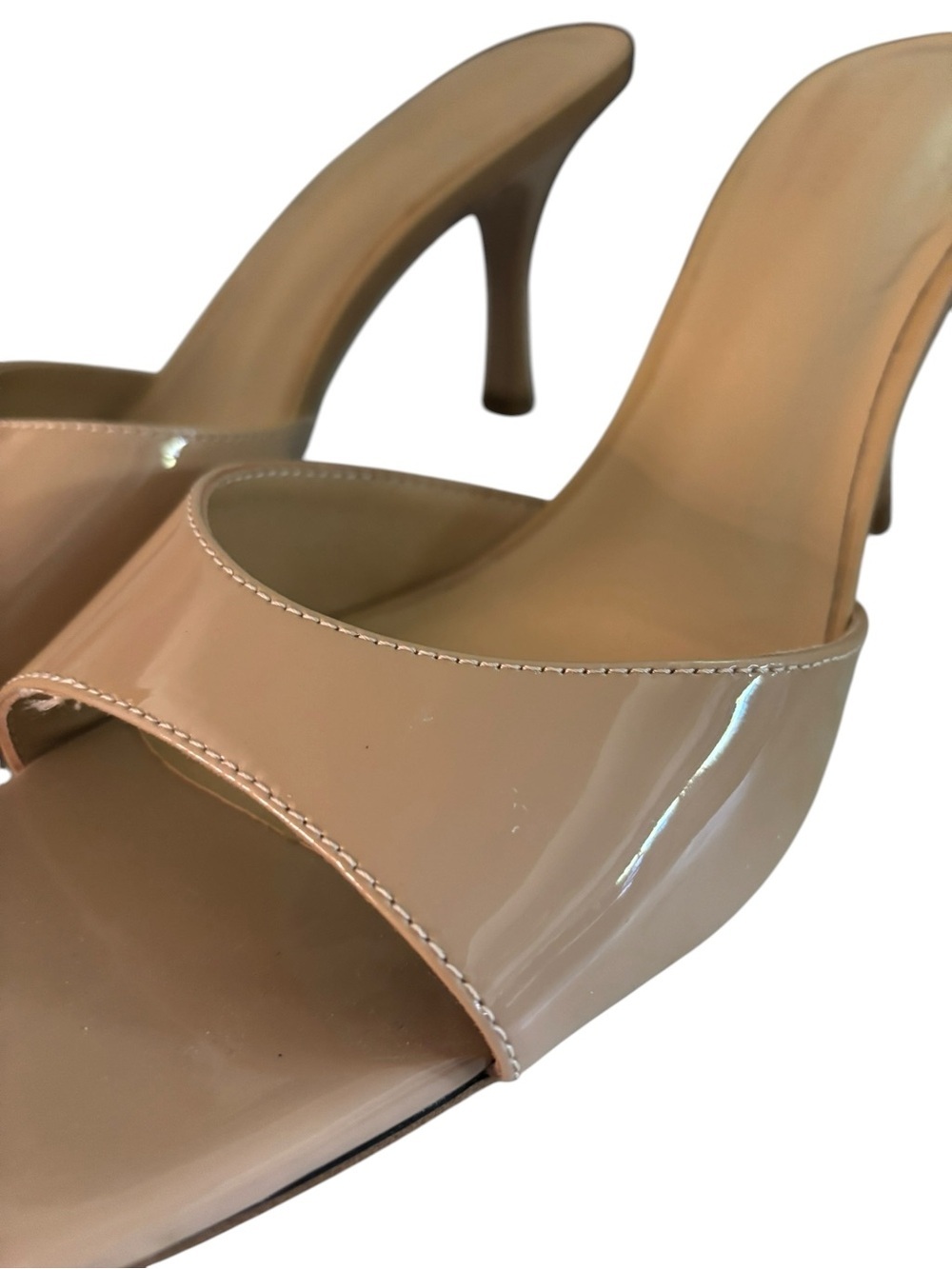 Tony Bianco Nude Patent Slide Mule Heel - Picture 4 of 8